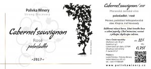 Lahev vína Cabernet Sauvignon Rosé 2017, zemské víno (polosladké)