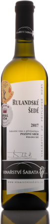 Lahev vína Rulandské šedé 2017, pozdní sběr (polosuché)