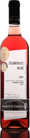 Lahev vína Alibernet rosé 2017, pozdní sběr (suché)