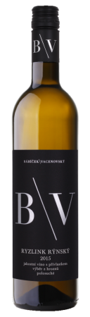 Lahev vína Ryzlink rýnský 2015, výběr z hroznů (polosuché)