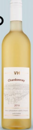 Lahev vína Chardonnay 2016, výběr z hroznů (polosladké)