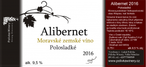 Lahev vína Alibernet 2016, zemské víno (polosladké)