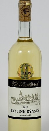 Lahev vína Ryzlink rýnský 2015, pozdní sběr (suché)