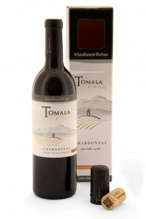 Lahev vína Tomala Chardonnay 2015, zemské víno (suché)