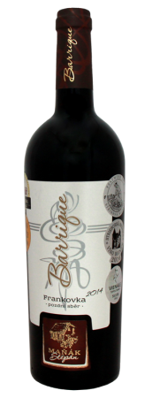 Lahev vína Frankovka barrique 2014, pozdní sběr (suché)