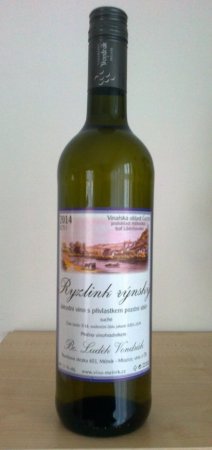 Lahev vína Ryzlink rýnský 2014, pozdní sběr (suché)