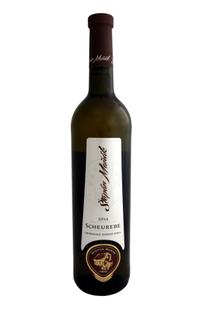 Lahev vína Scheurebe 2014, zemské víno (polosuché)
