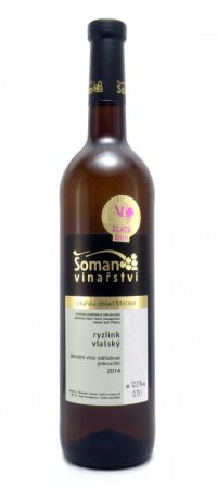 Lahev vína Ryzlink vlašský 2014, jakostní víno (polosuché)