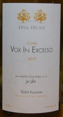 Lahev vína Vox In Excelso 2010, zemské víno (suché)