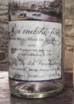 Lahev vína Rulandské bílé 2009, pozdní sběr (suché)