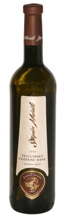 Lahev vína Veltlínské červené rané 2012, pozdní sběr (suché)