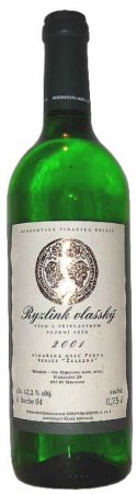Lahev vína Ryzlink vlašský (Železná) 2001, pozdní sběr (suché)