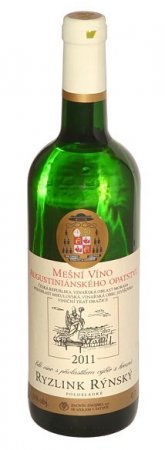 Lahev vína Ryzlink rýnský 2011, výběr z hroznů (polosladké)