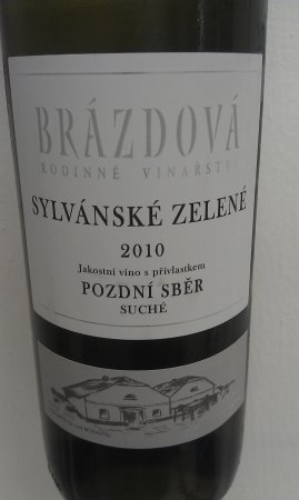Lahev vína Sylvánské zelené 2010, pozdní sběr (suché)
