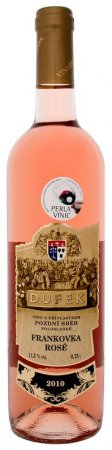Lahev vína Frankovka rosé 2010, pozdní sběr (polosladké)
