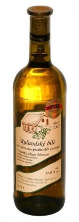 Lahev vína Rulandské bílé 2007, pozdní sběr (polosladké)