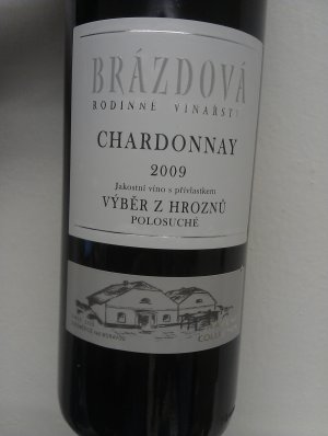 Lahev vína Chardonnay 2009, výběr z hroznů (suché)